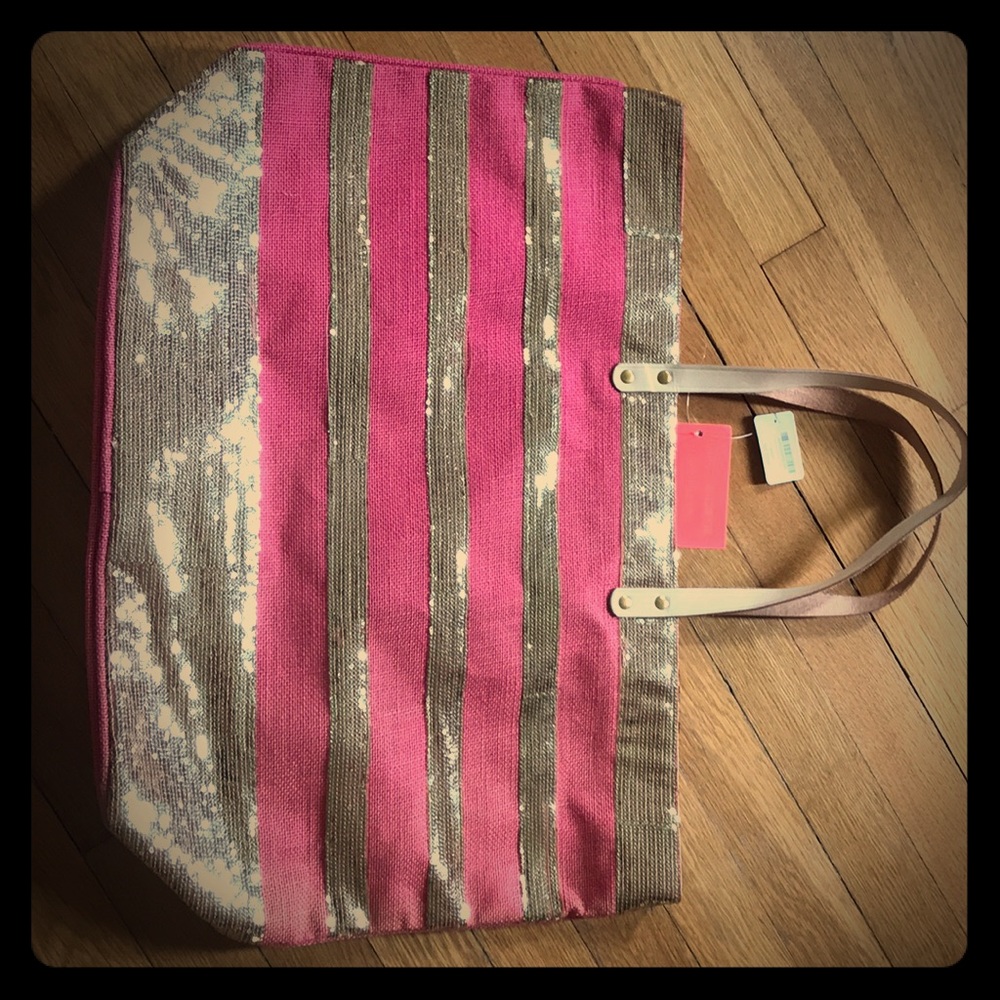 Jute sequin tote